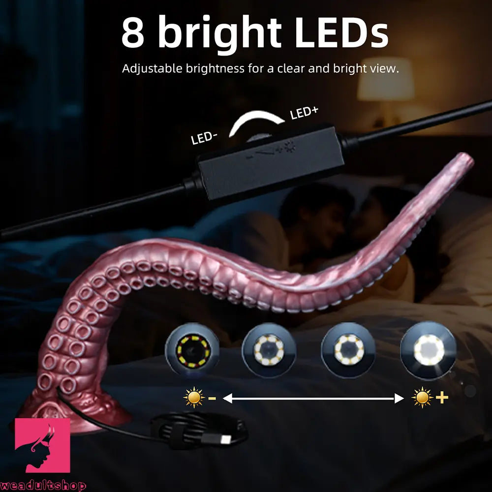 21.25in Deep Sea Endoscopy 3.0MP HD Camera 8 LEDs Soft Tentacle Dildo