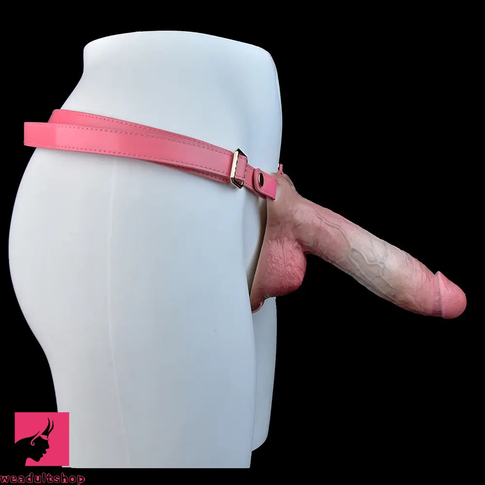 6.49in 8.46in Real Skin Manual Play Strap on Dual Density Silicone Solid Dildo
