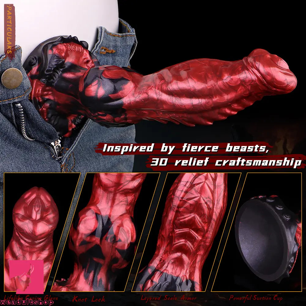 8.46in Knotted Silicone Big Animal Monster Odd Dildo Orgasm Cock