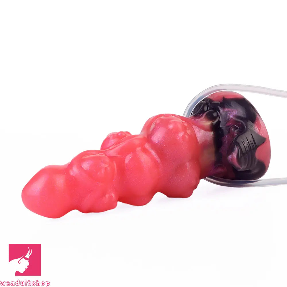 5.91in Odd Knot Spiked Silicone Soft Inflatable Spraying Squirting Real Dildo