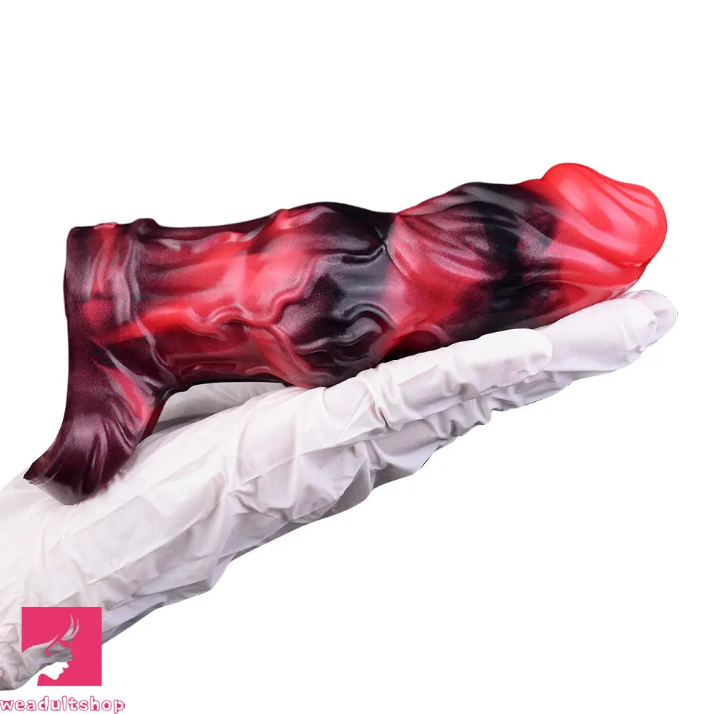 5.91in Silicone Dog Cock Sleeve Knot Dildo Vibrating Dildo With Cock Ring