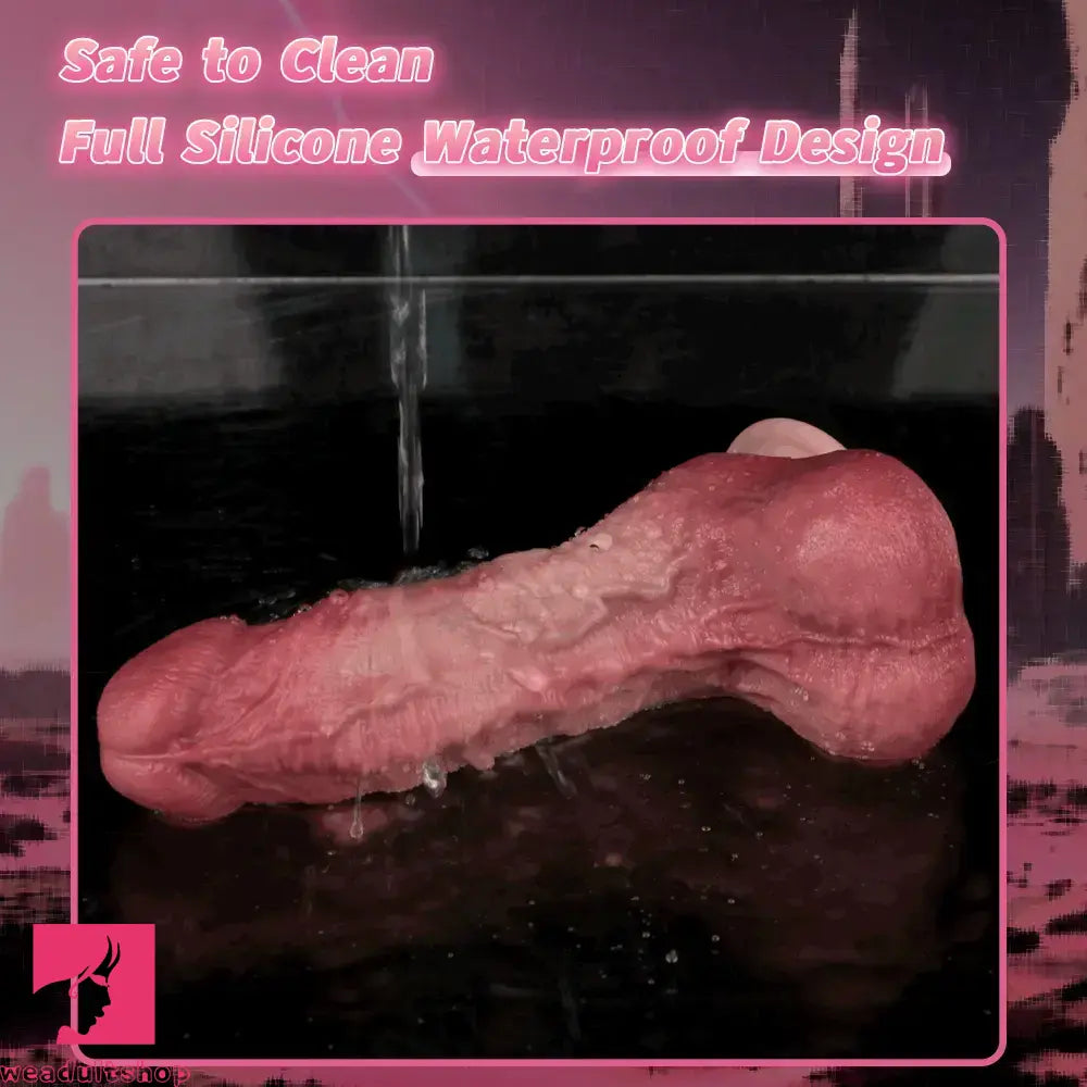 7.4in Double-layer Liquid Silicone Skin-like Soft Real Dildo For Solo Sex