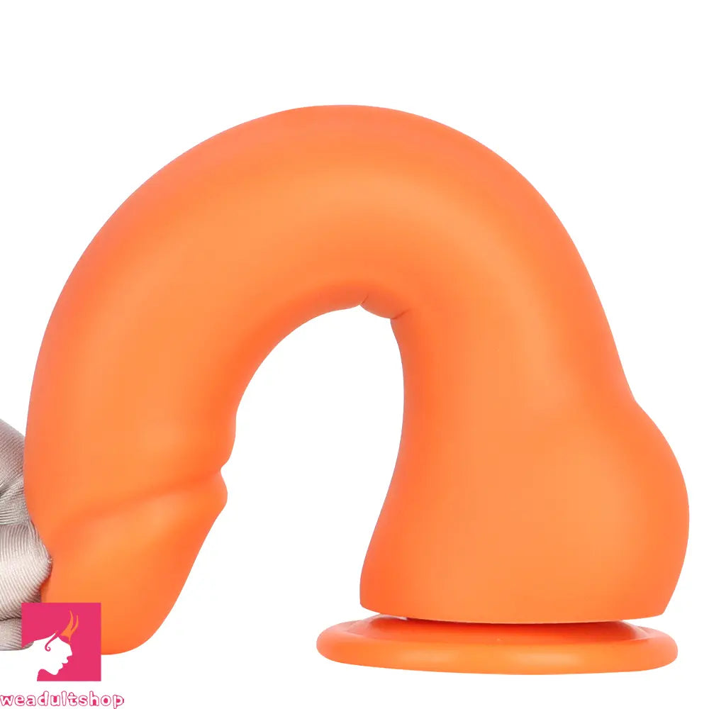 9.44in Manual Thick Upturned Silicone Soft Big Dildo For Anal Vaginal Cock