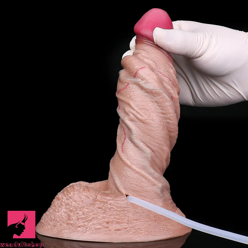 7.16in Double Density Silicone Soft Ejaculating Dildo For Suction Cup Cock