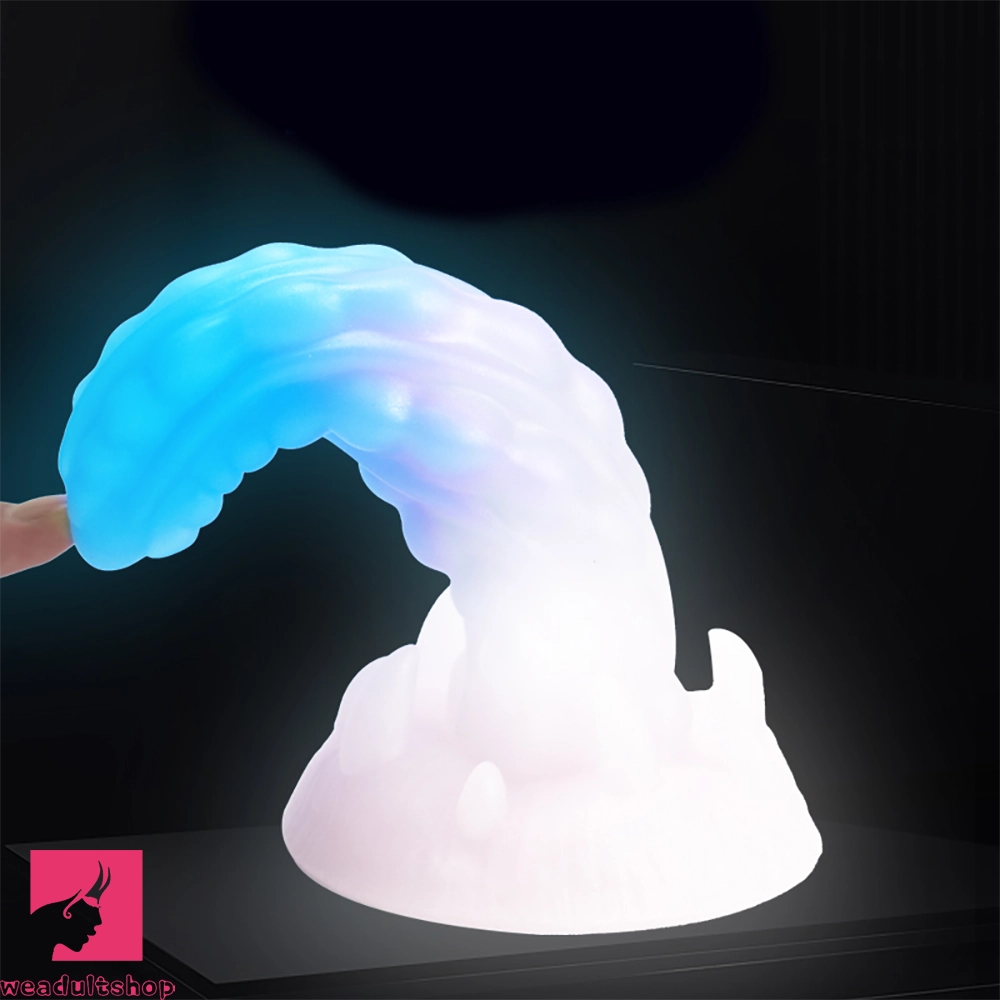7.48in Luminous Fantasy Silicone Soft Penis Dildo With Spiked Penis Texture