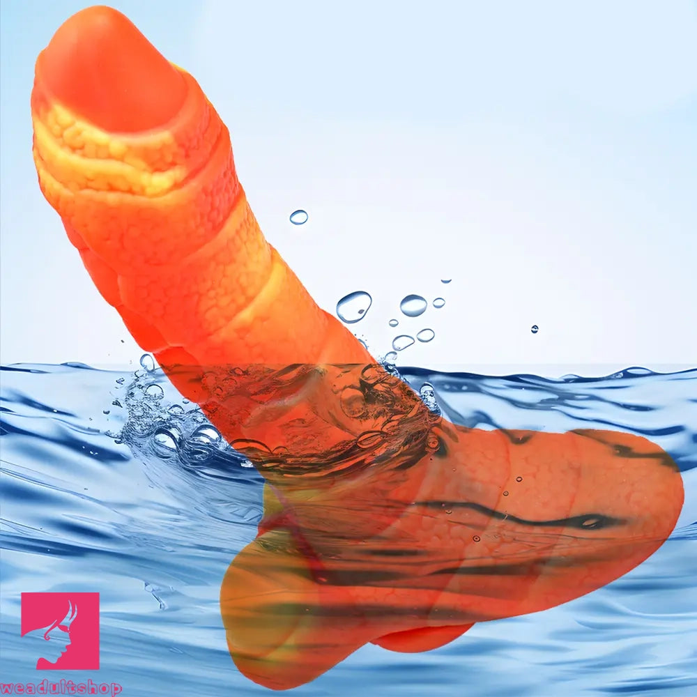 7.08in 9.05in Uncut Big Monster Animal Soft Silicone Luminous Clit Dildo