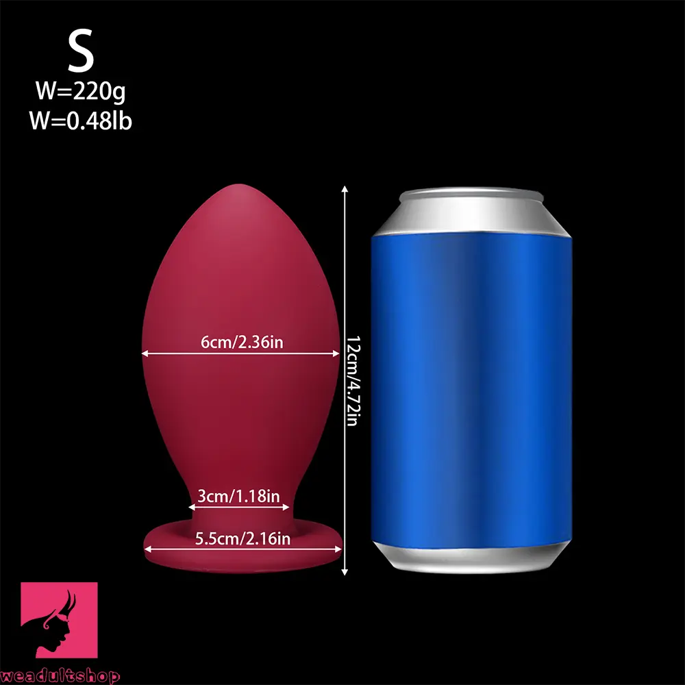 4.72in 5.51in 6.29in 7.08in 7.87in Rugby Silicone Butt Plug Dildo Adult Cock