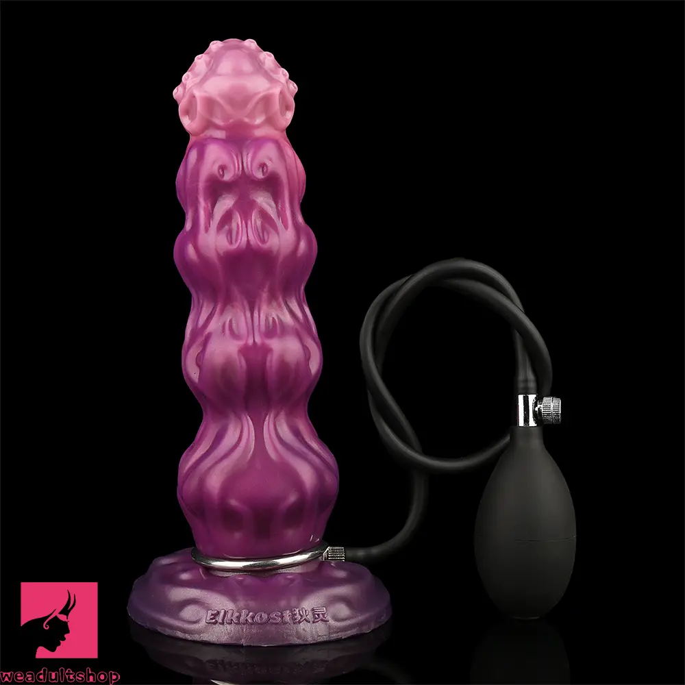 9.68in Inflatable Silicone Soft Big Fantasy Odd Dildo Penis Sex Simulator
