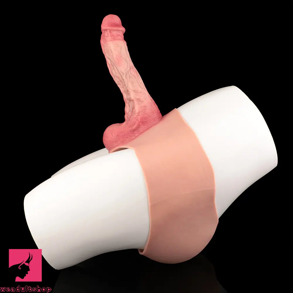 9.25in Hollow Penis Dildo Sleeve Silicone Soft Pants For Hands-Free Sex