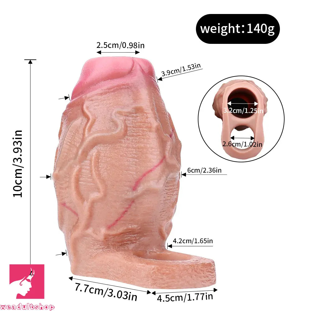 3.93in Realistic Penis Cock Dildo Small Sleeve Extender For Big Penis Toy