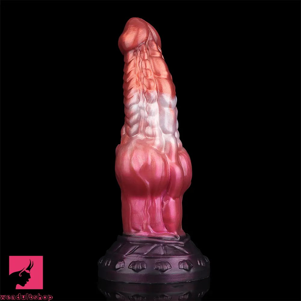 9.76in Knotted Monster Animal Double Layer Silicone Dildo Female Toy