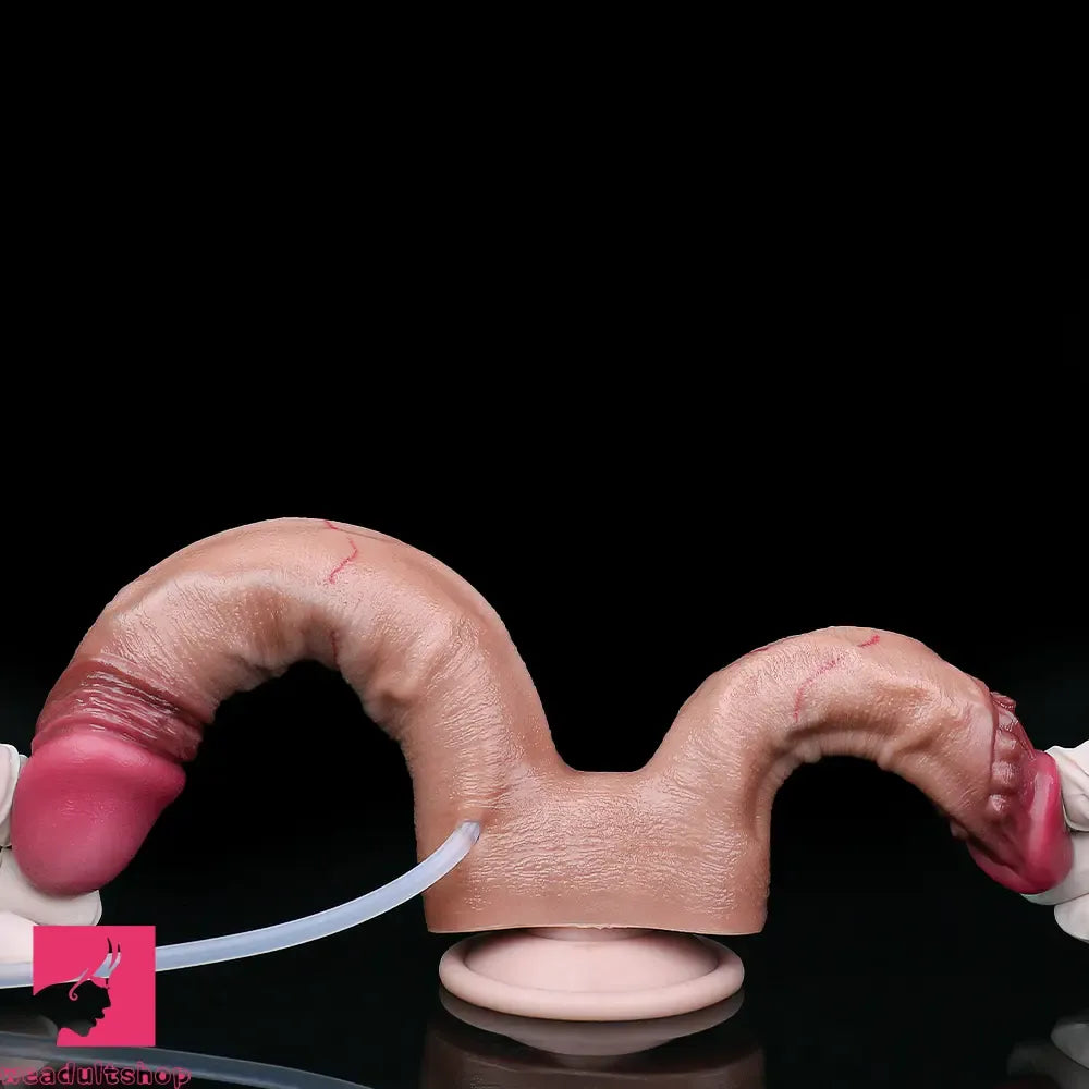 8.26in Double Density Silicone Soft Ejaculating Dual Ended Large Big Dildo