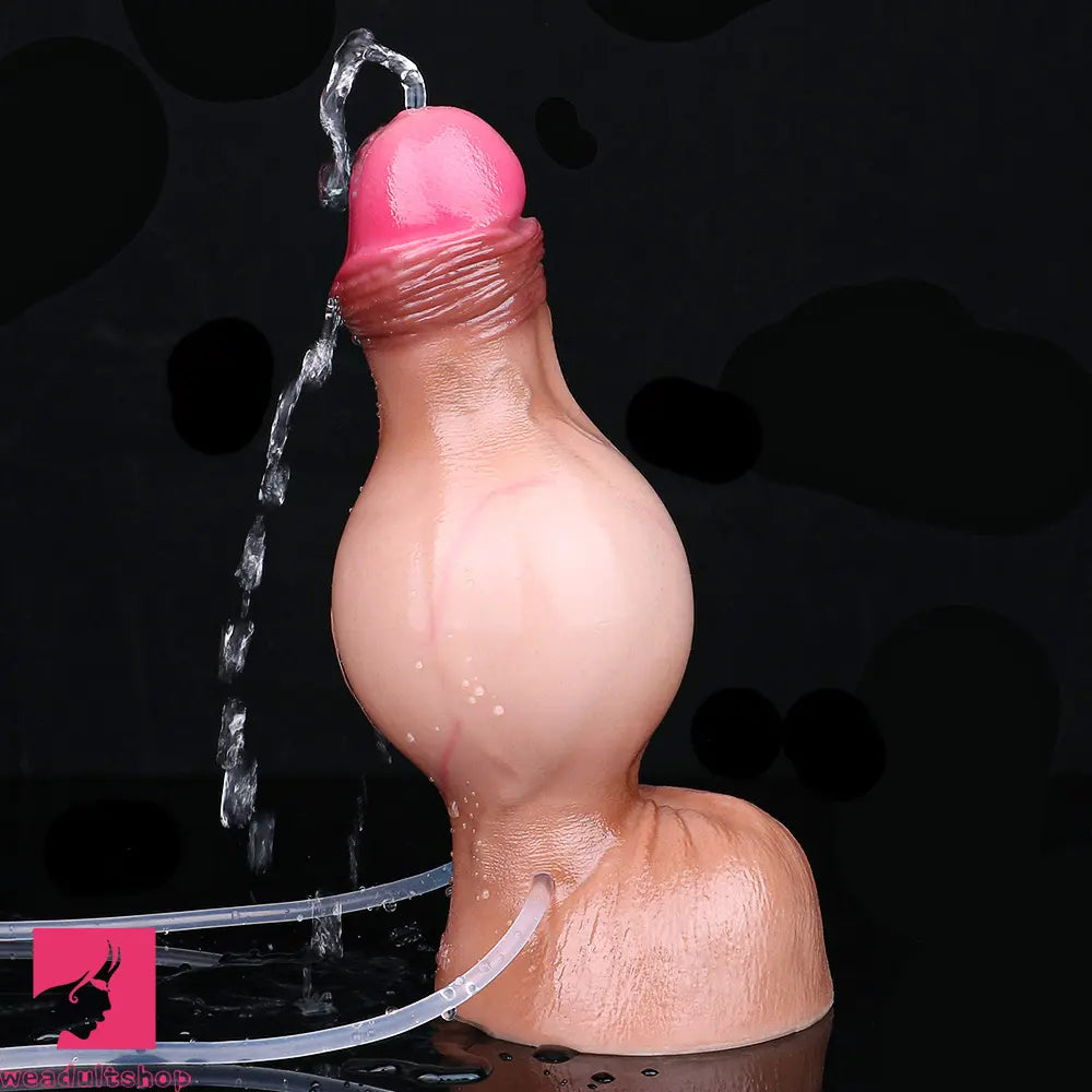 7.59in Inflatable Squirting Soft Silicone Dildo Penis For Cock Masturbation