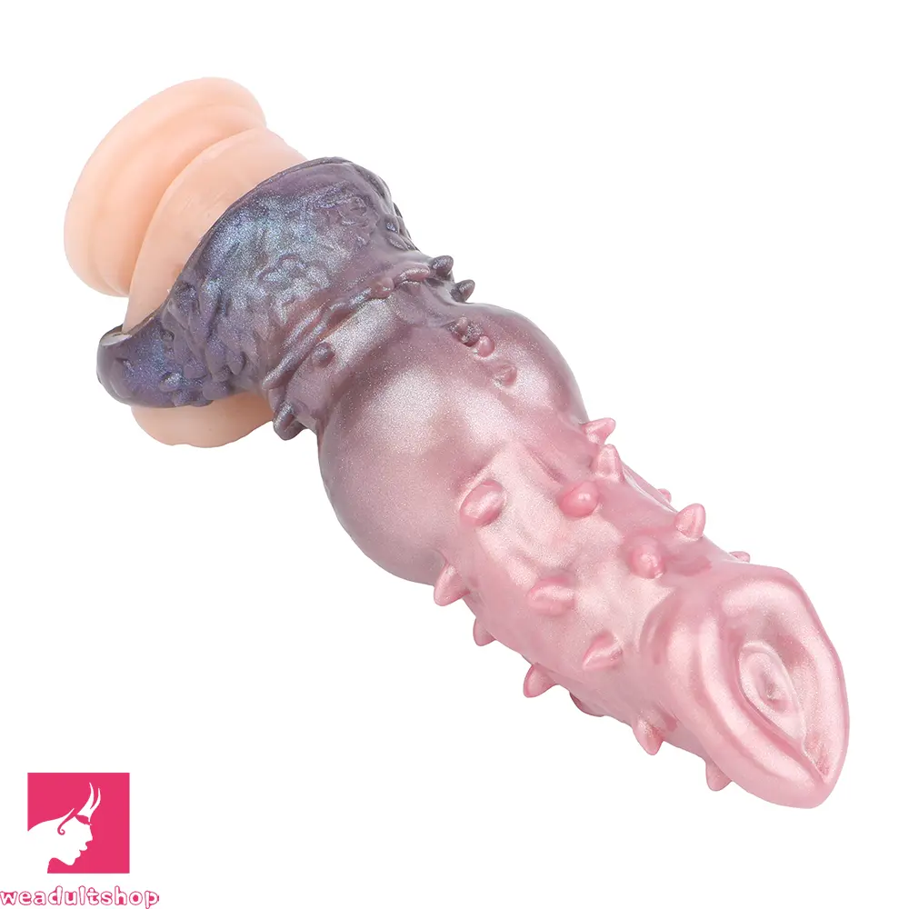 7.48in Spiked Fantasy Penis Sleeve With Cock Ring Dildo For Intimation