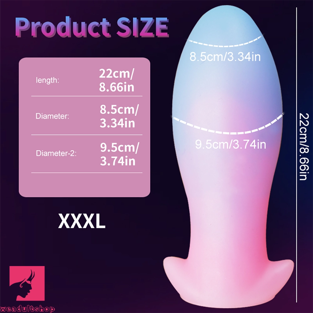 4.52in-8.66in Luminous Soft Luminous Glowing Dildo Prostate Anal Plug
