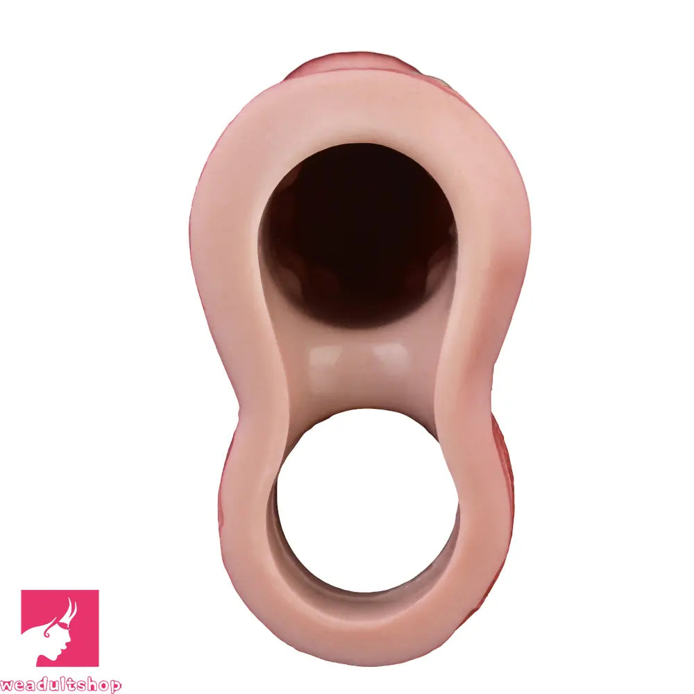 7.4in Vibrating Auto Remote Silicone Hollow Dildo Sleeve Penis Extender