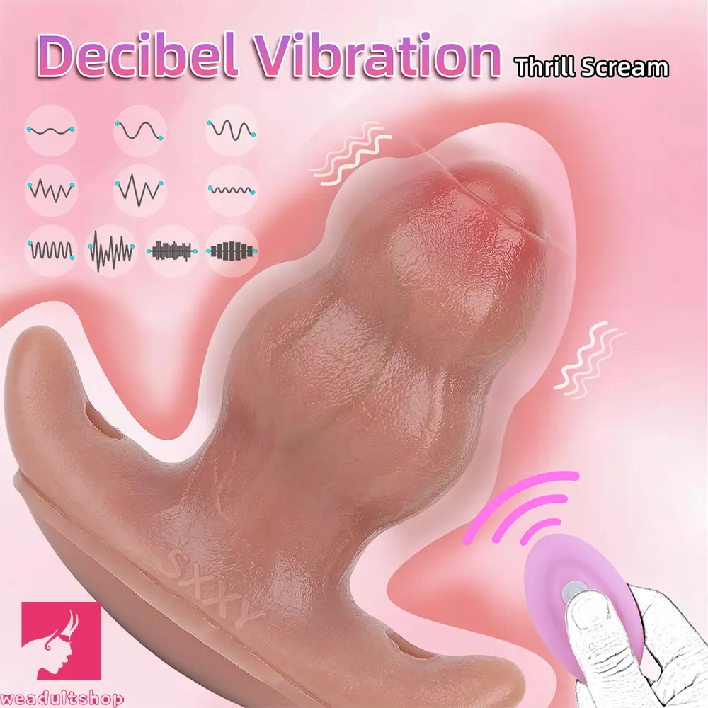 5.24in Male Penis 10 Frequency Vibration Role Play Dildo Cock Tail Butt Plug