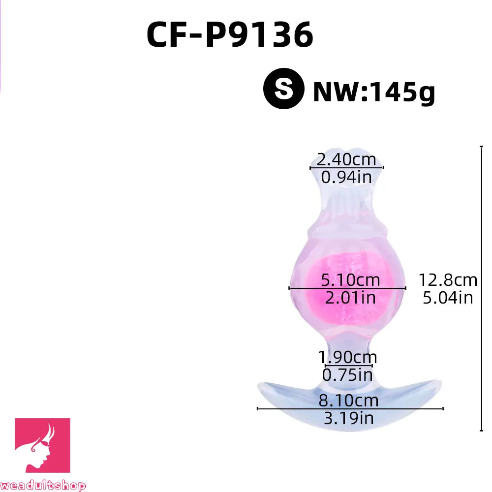 5.04in Silicone Anal Plug Vaginal Massager & Anus Stimulator Cock Toy