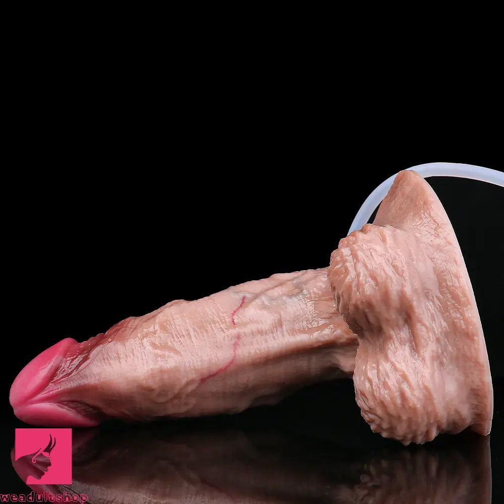 6.37in Double Density Silicone Soft Ejaculating Female Skin Feel Dildo