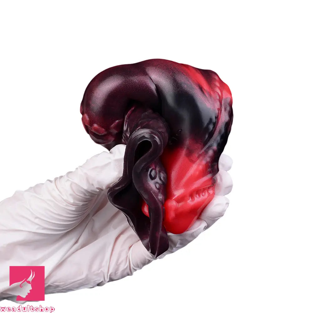 5.98in Silicone Dog Cock Hollow Sleeve Knot Dildo With Cock Ring For Clit