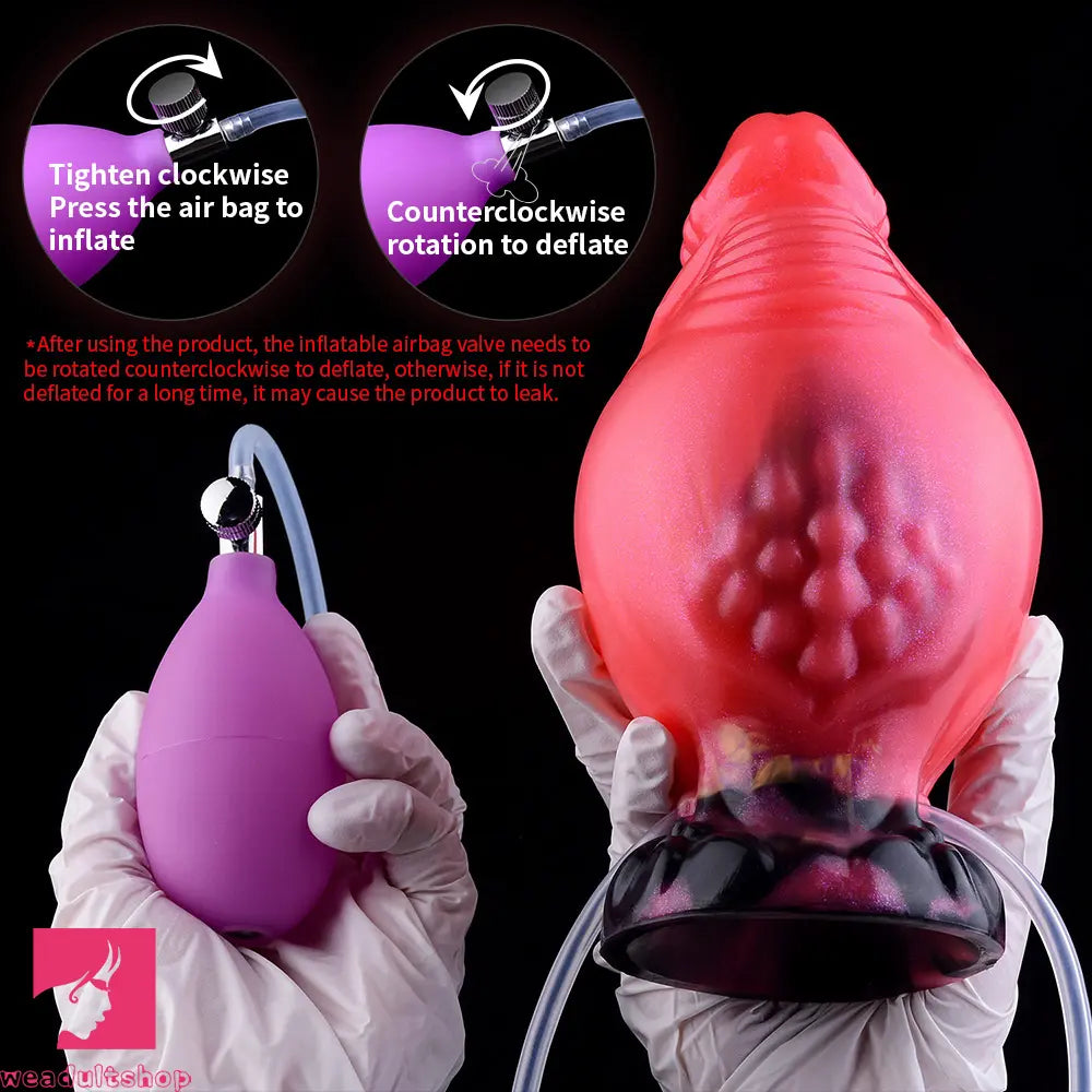 5.51in Fantasy Odd Silicone Soft Inflatable Spraying Water Dildo For Anus
