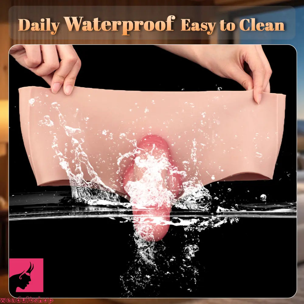 6.77in Hollow Penis Dildo Sleeve Silicone Soft Pants For Women Fucking