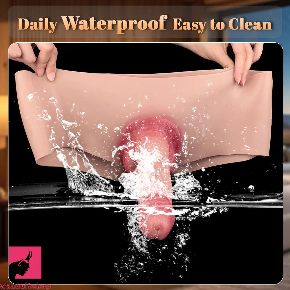 7.44in Hollow Penis Dildo Sleeve Silicone Soft Pants Sex Toy For Women