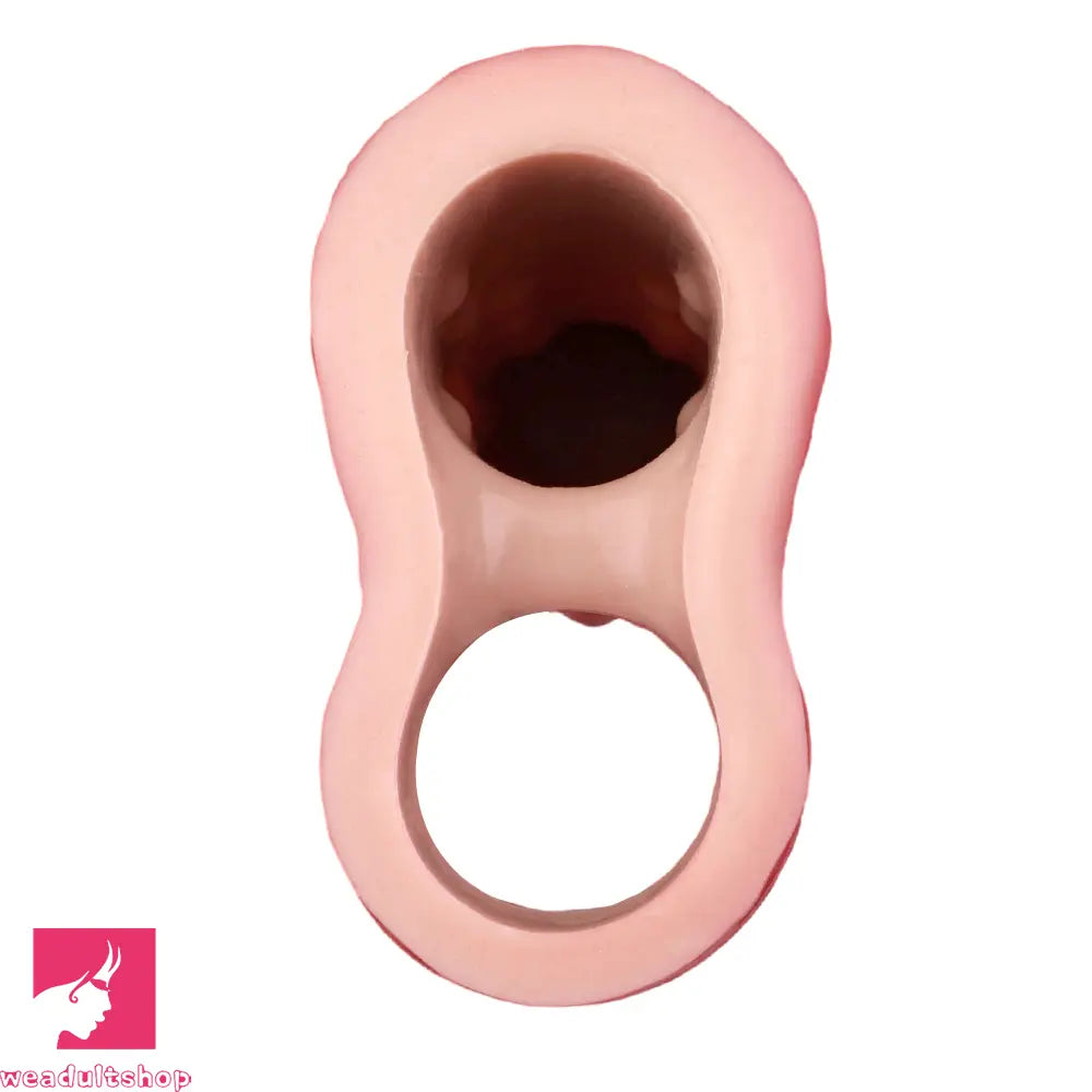 7.72in Realistic Penis Cock Vibrating Remote Dildo Sleeve Extender Stimulating