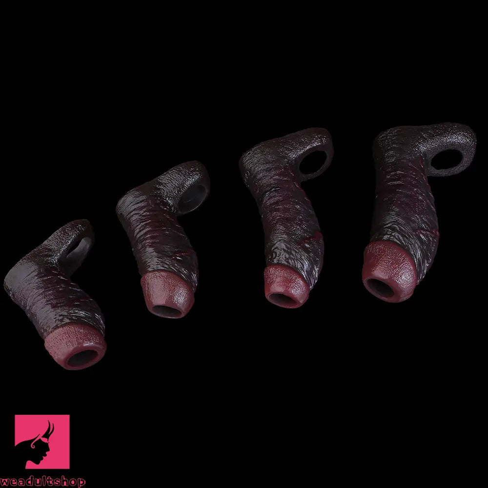 4.13in 4.64in 6.1in 6.69in Hollow Silicone Soft Cock Sleeve Masturbation