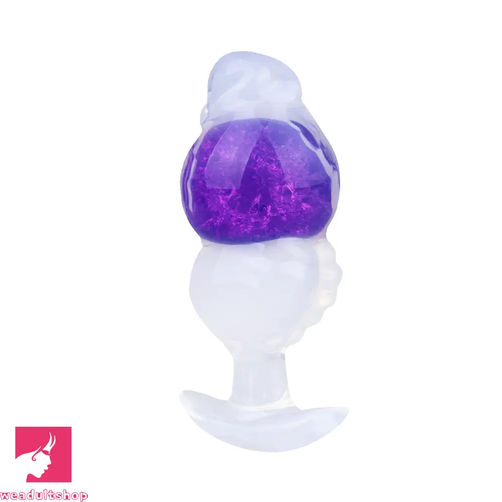 5.63in Luminous Silicone Anal Beads Dildo Anal Cock Toy With Anchor
