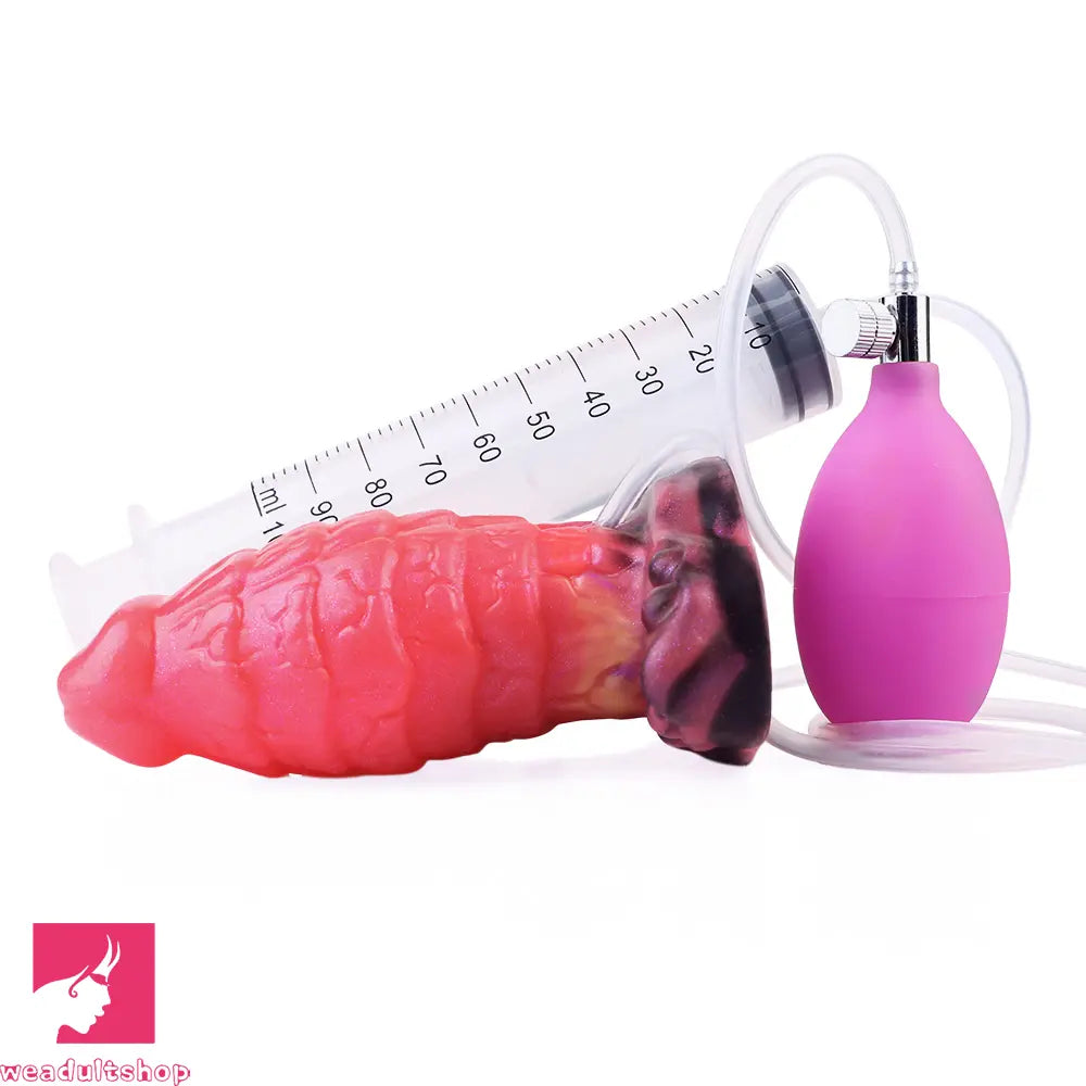 5.31in Fantasy Silicone Soft Inflatable Spraying Water Dildo For Anus Sex