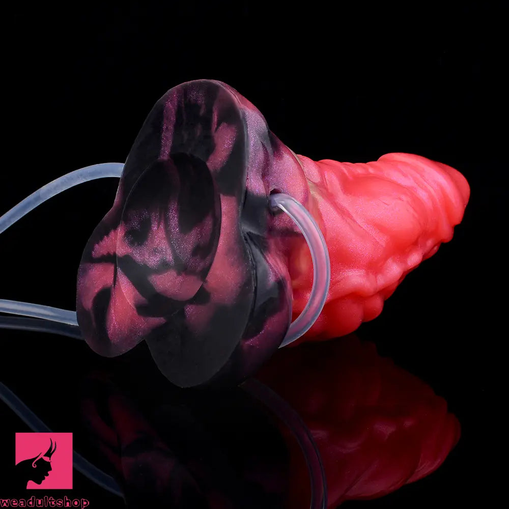 5.12in Fantasy Odd Silicone Soft Inflatable Spraying Water Dildo For Clit