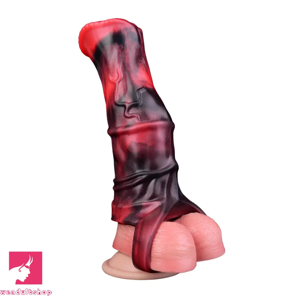 5.58in 7.17in Silicone Horse Dildo Sleeve Vibrating Hollow Waterproof Dildo