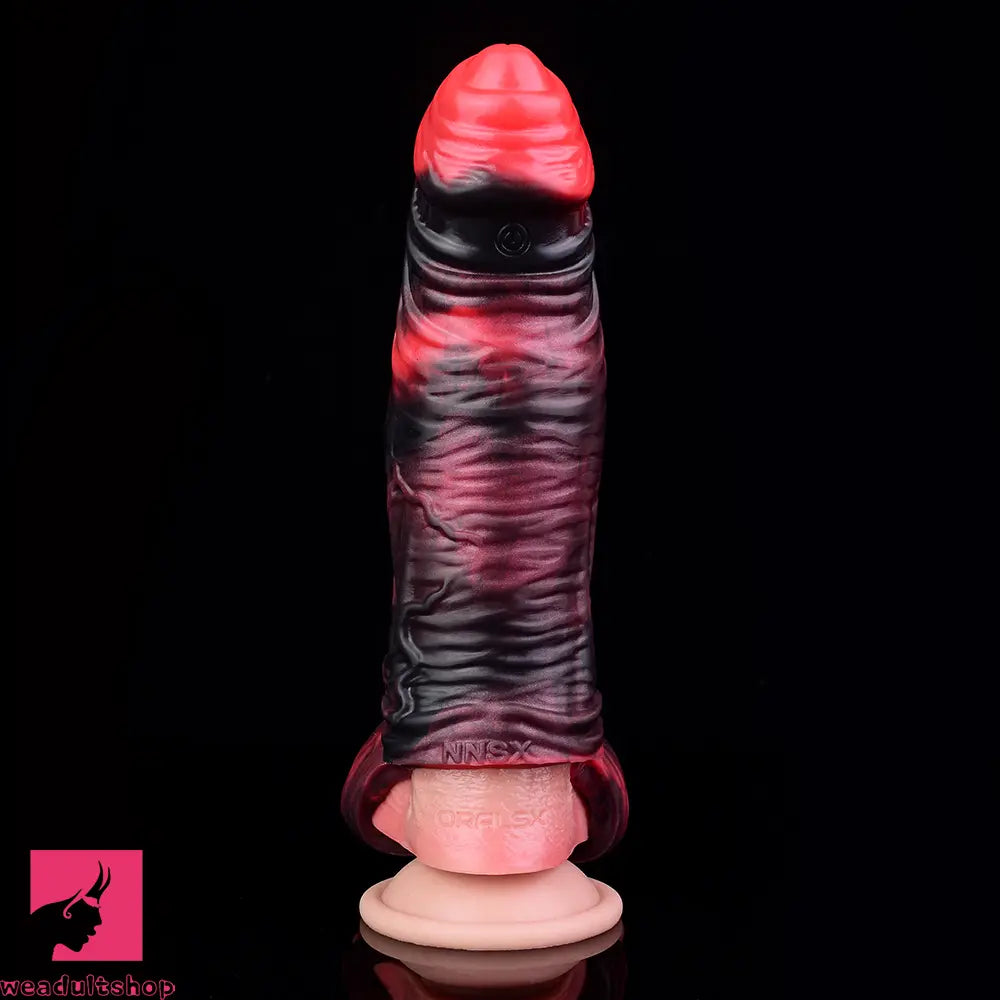 5.98in 7.09in Silicone Cock Sleeve Soft Vibrating Uncut Hollow Dildo For Clit