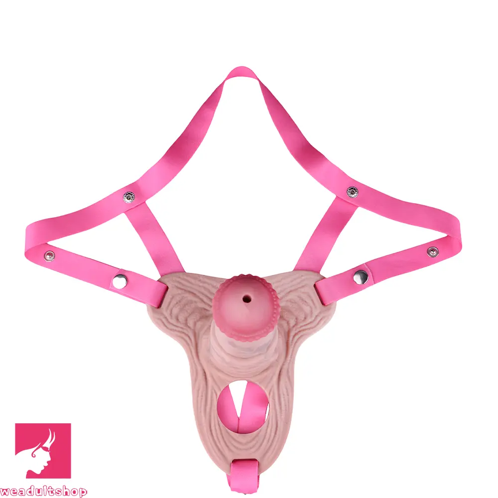 5.7in Silicone Horse Penis Male Cage Strap on Chastity Dildo With Lock