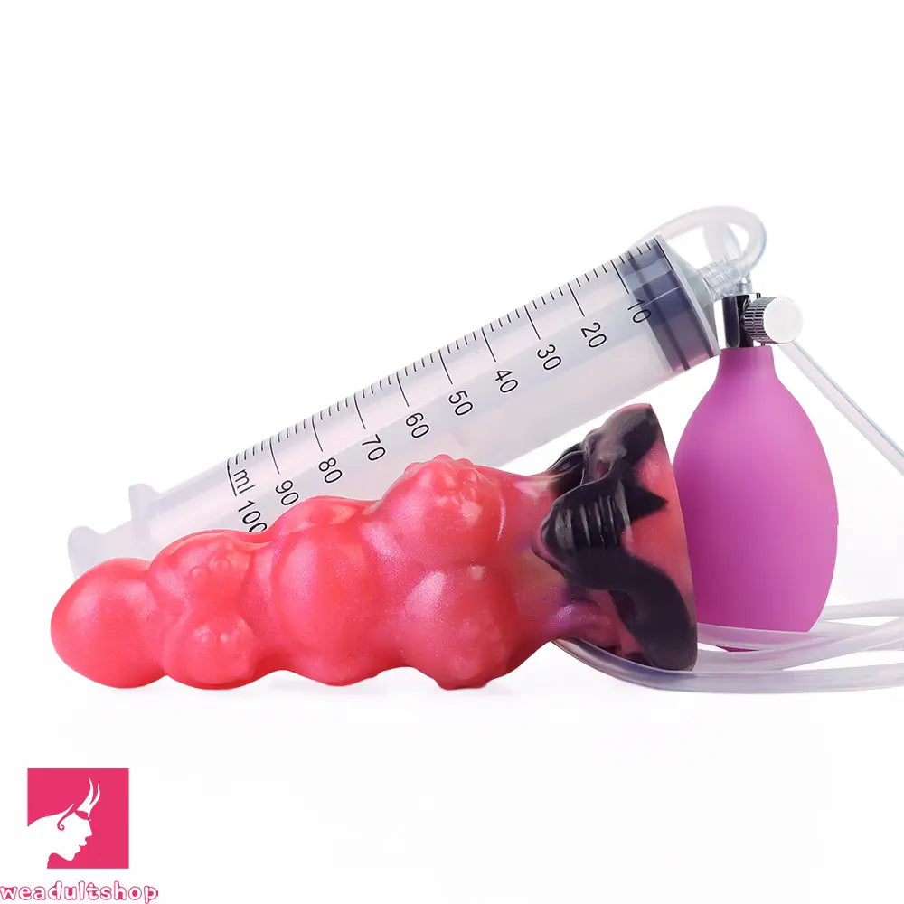 5.91in Odd Knot Spiked Silicone Soft Inflatable Spraying Squirting Real Dildo