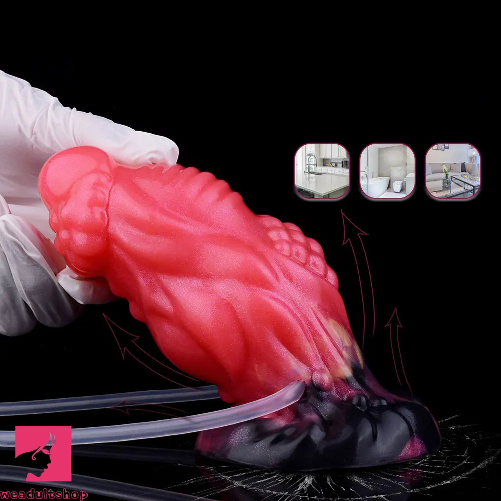 5.51in Fantasy Odd Silicone Soft Inflatable Spraying Water Dildo For Anus