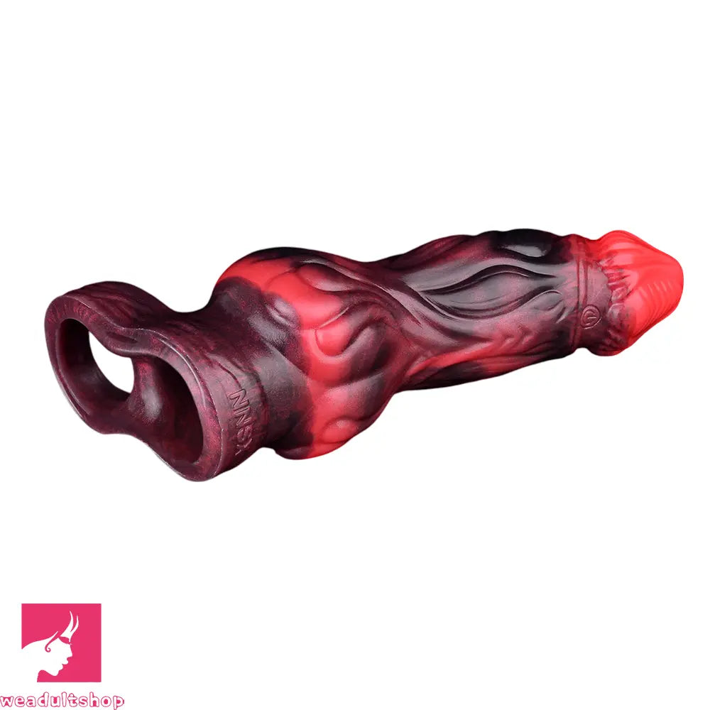 5.91in 7.17in Silicone Cock Sleeve Soft Vibrating Hollow Fantasy Penis Dildo