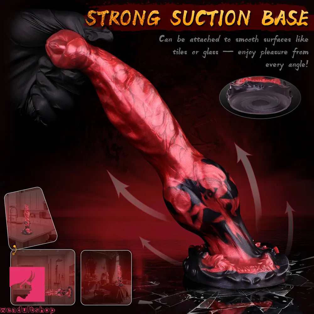 8.46in Knotted Silicone Big Animal Monster Odd Dildo Orgasm Cock