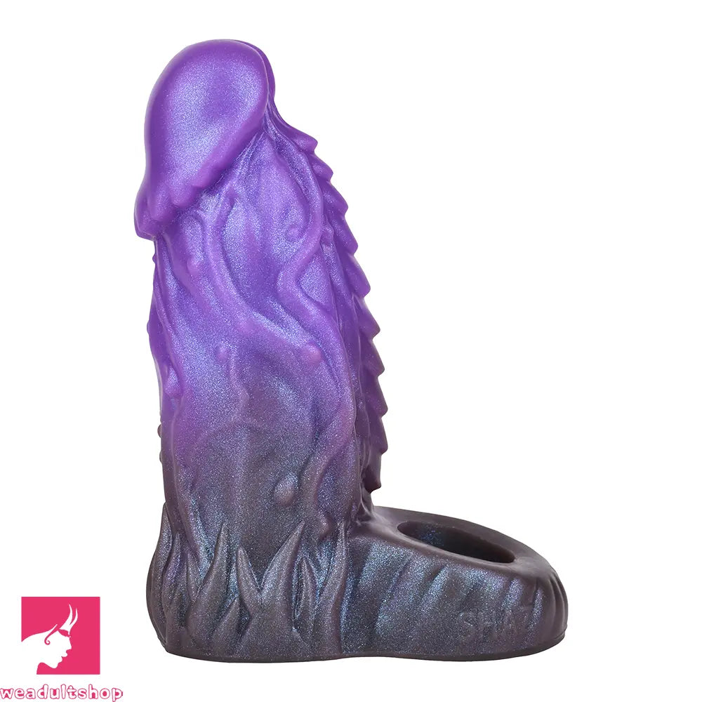 6.18in Dragon Fantasy Hollow Spiked Soft Dildo Sleeve For Cock Enlargement