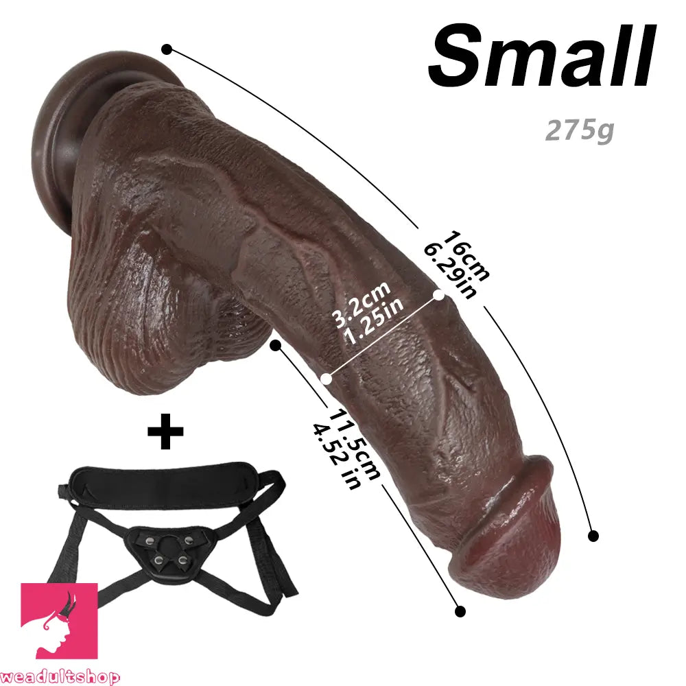 6.29in 7.87in 9.64in Curved Strap on Realistic Dildo Unisex Penis Real Sex Toy