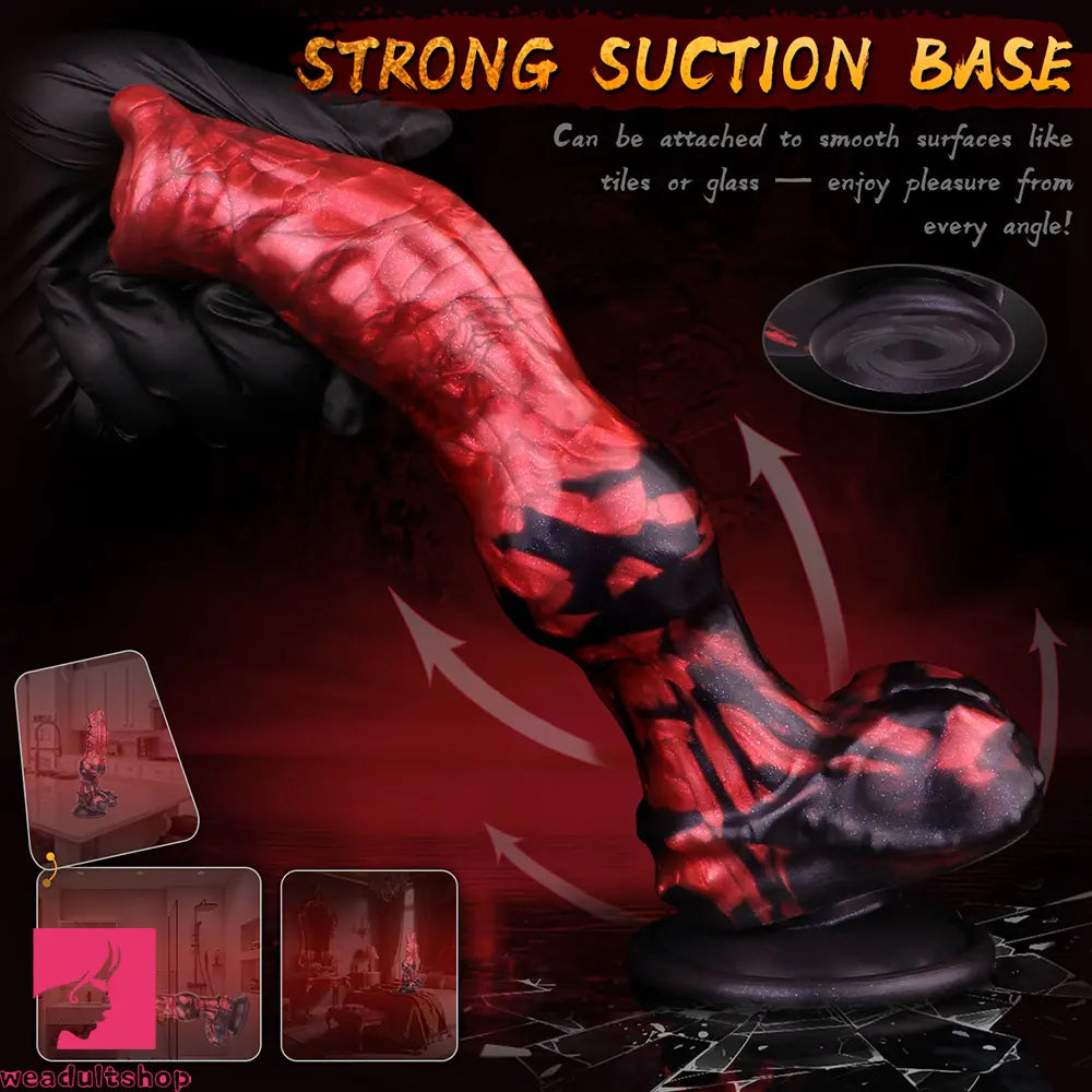 8.27in Knotted Dog Big Cock Dildo with Powerful Suction Cup Penis Toy
