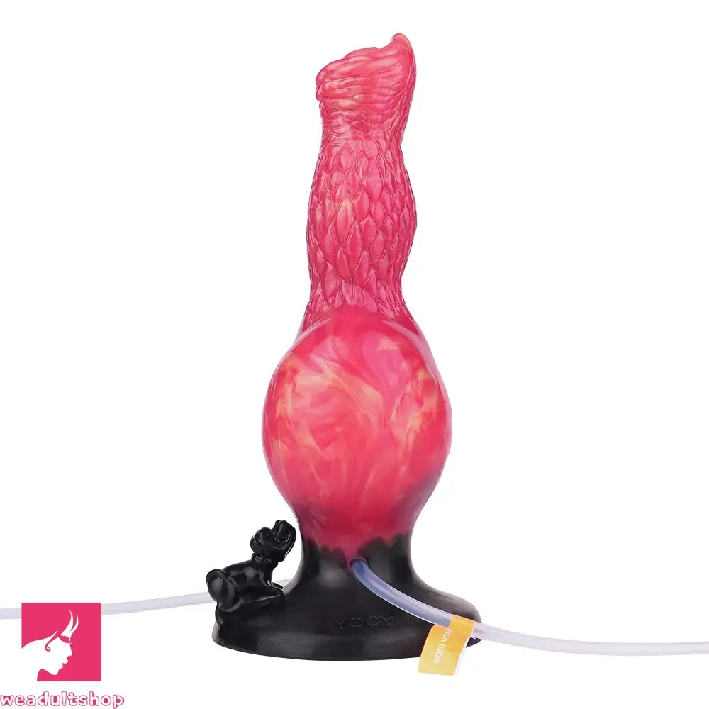 8.54in Fantasy Knotted Silicone Soft Big Dildo Ejaculating Penis Cock Toy