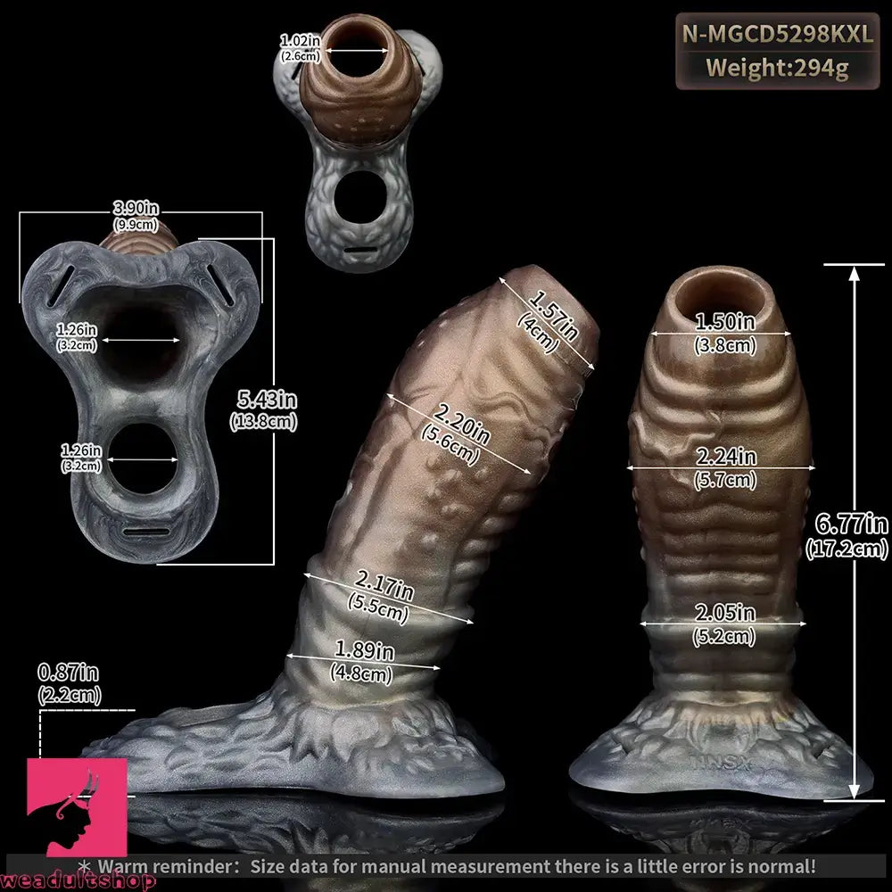 6.77in Tentacle Spiked Silicone Strap on Dildo Sleeve For Male Couples
