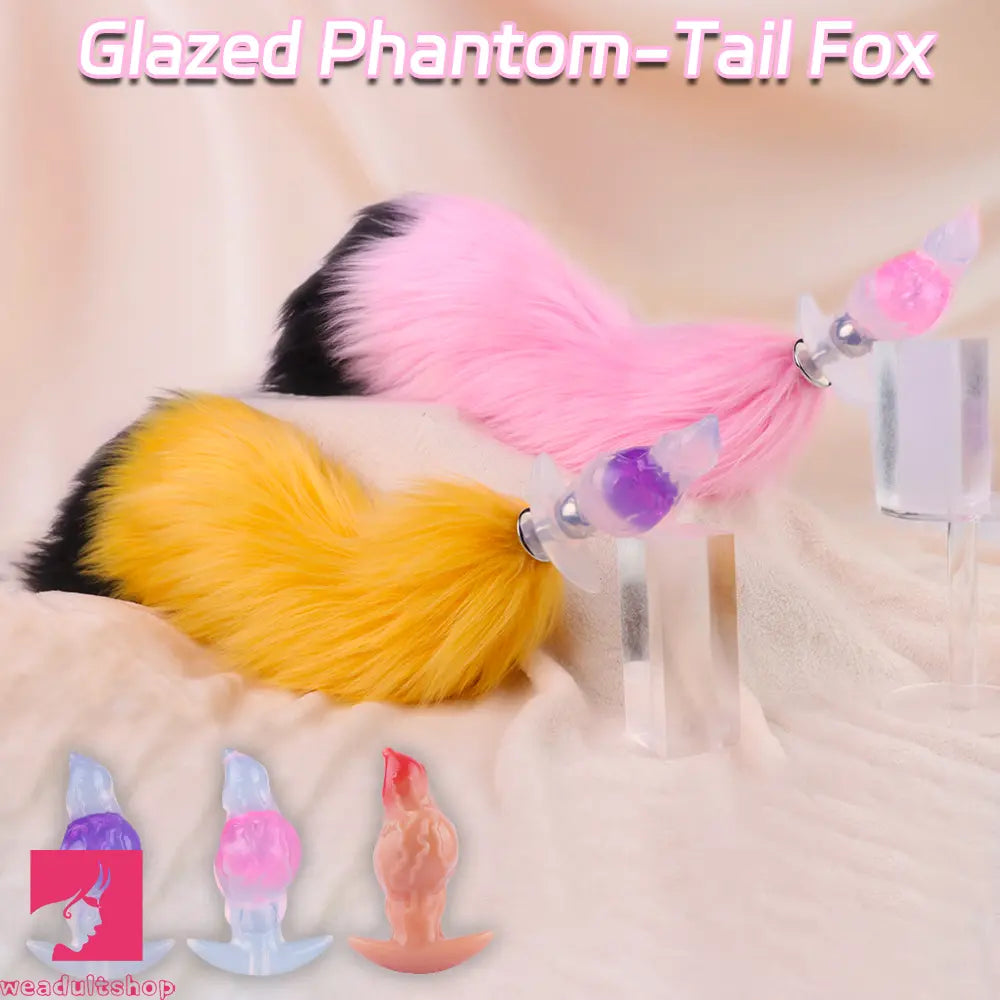 4.48in Fox Tail Wear Anchor Fantasy Dildo Butt Plug For BDSM Role Sex