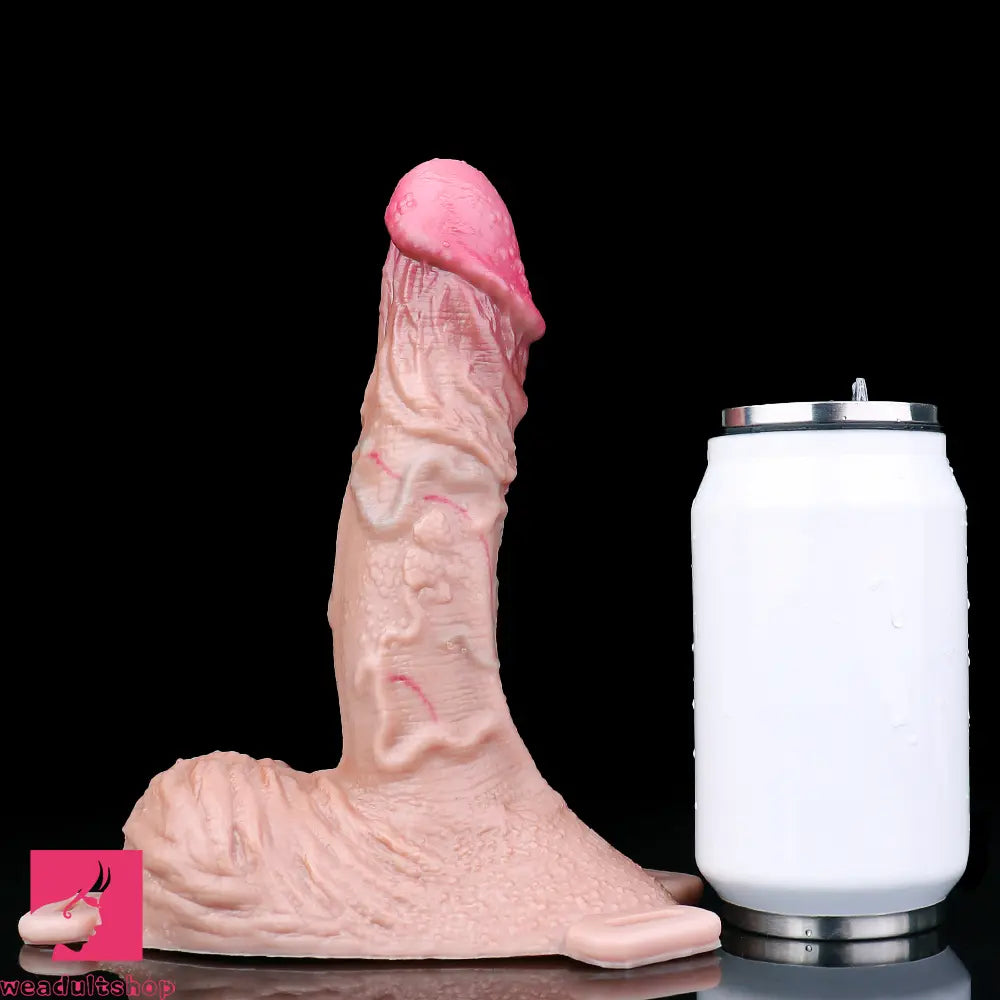 8.07in Realistic Strap on Extender Cock Sleeve Dildo Stretchable Cock Ring
