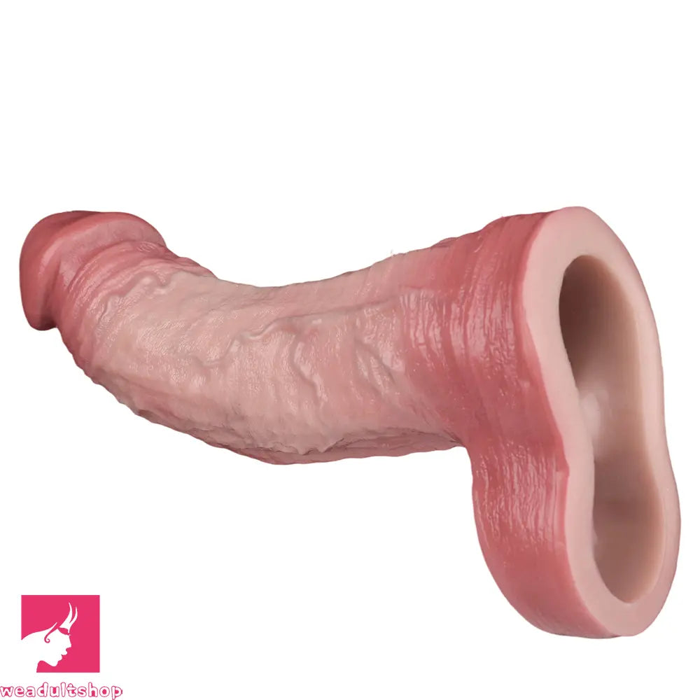 7.72in Realistic Penis Cock Vibrating Remote Dildo Sleeve Extender Stimulating