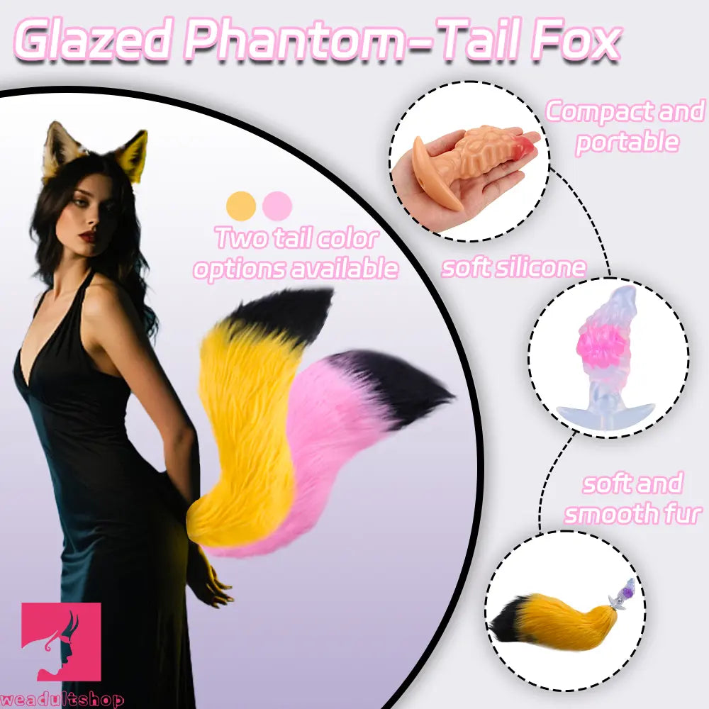 4.53in Fox Tail Wear Anchor Silicone Odd Dildo Butt Plug For BDSM Sex