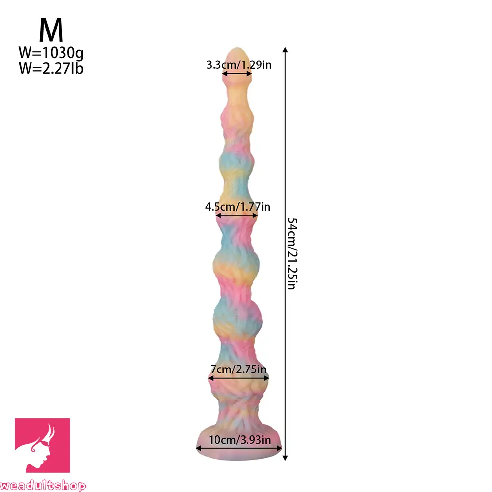 17.32in 21.25in 25.19in Luminous Pull Beads Silicone Dildo Butt Plug Rare Cock