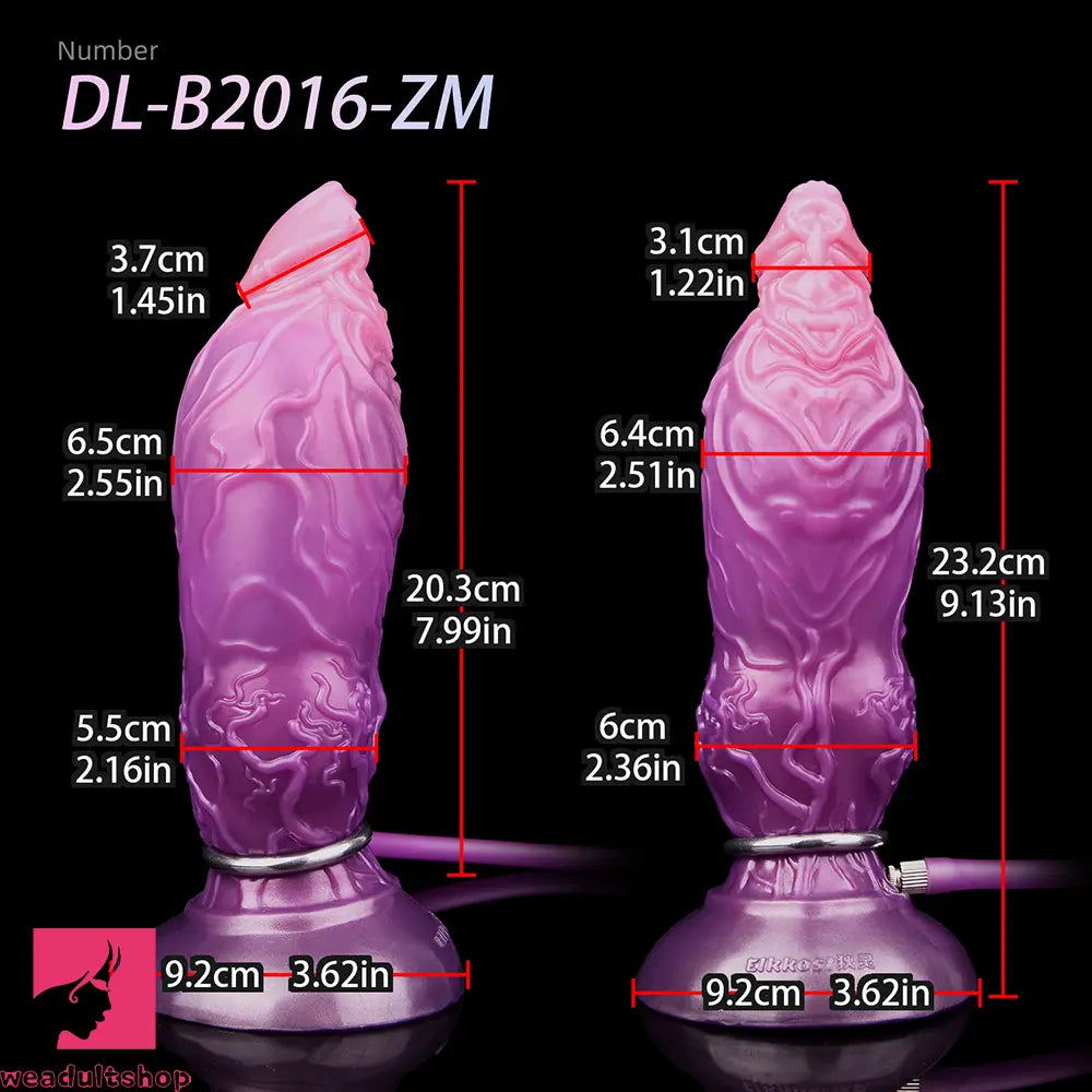 7.24in Fantasy Dog Knot Squeezing Inflatable Alien Penis Dildo For Sex